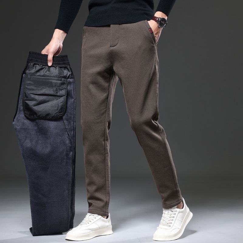 Men'S Fashion Jeans And Boots - 2026 Warm Fleece Pants Winter Man