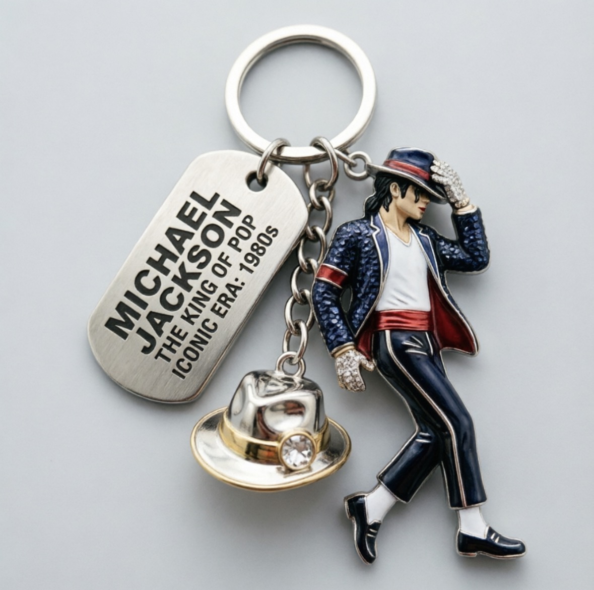 Men Fashion Key - Michael Jackson Keychain, Classic Dance King