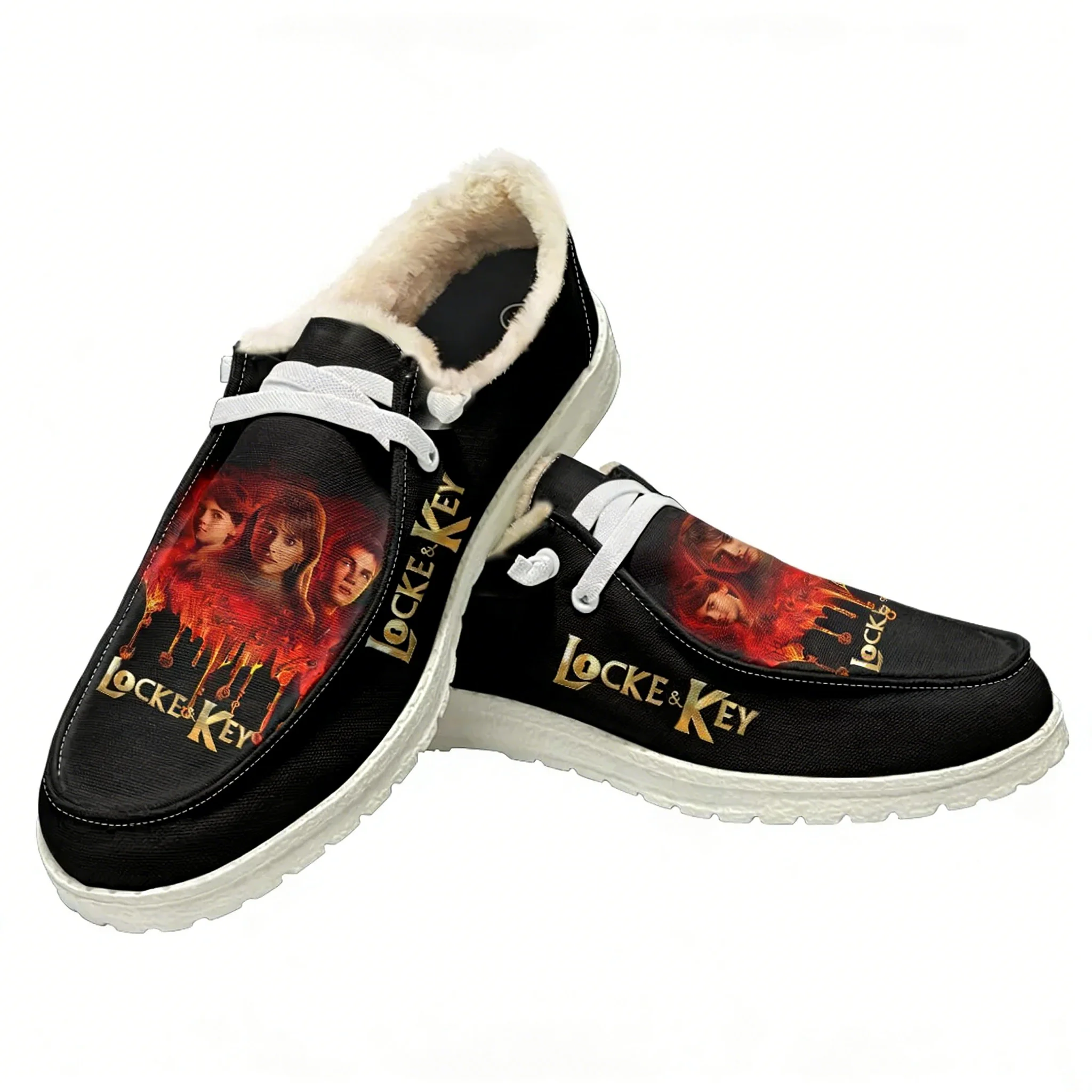Men Fashion Key - Locke & Key Plush Flat Shoe