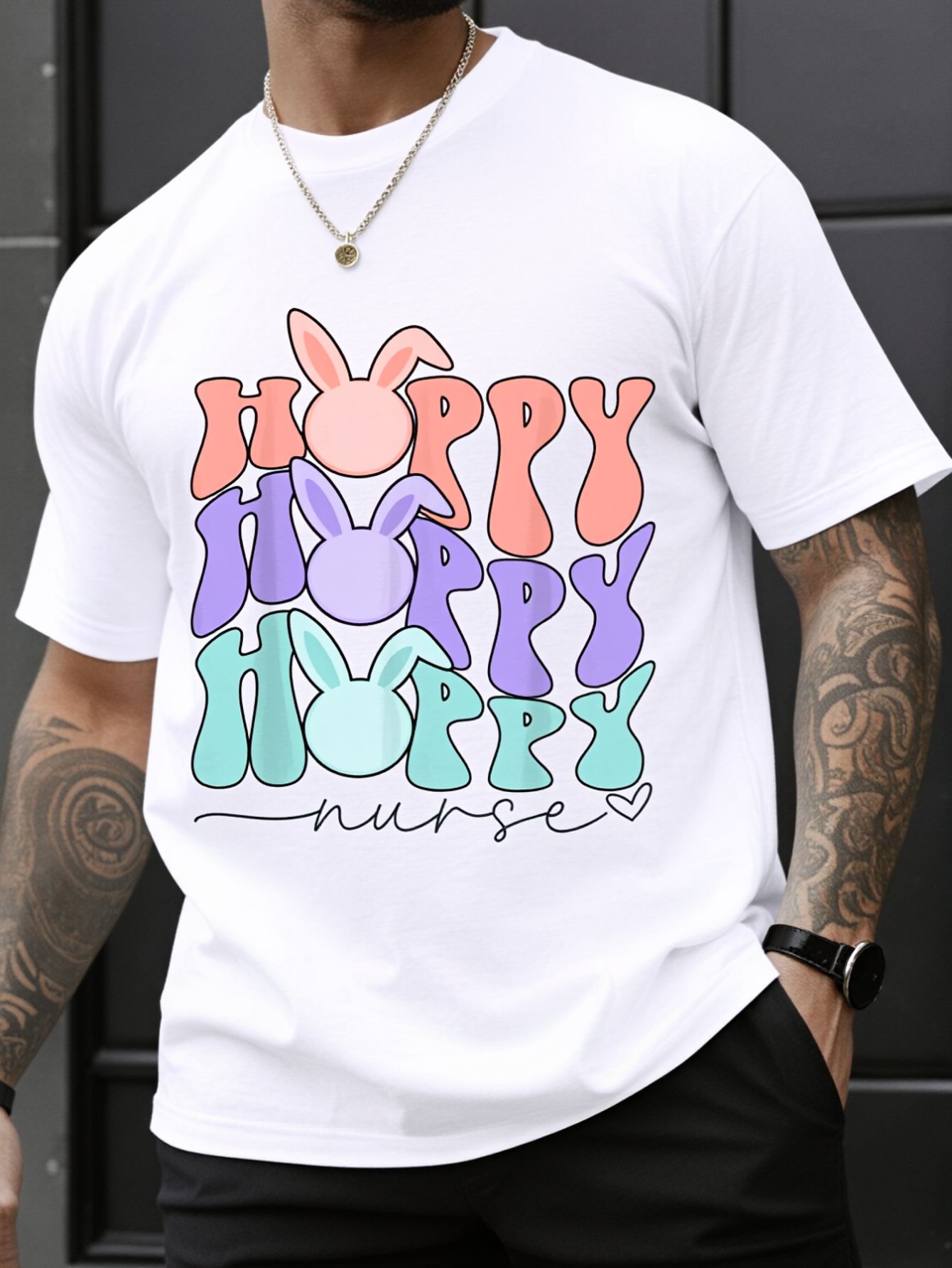 Men'S Fashion Easter - Retro Nurse Easter Hoppy Nurse Rn