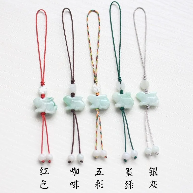 Men Fashion Key - Customization Natural Emerald Chinese Rabbit DIY