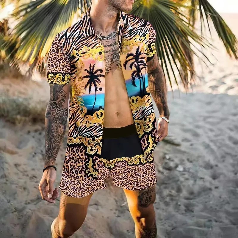 Men'S Fashion Clothing - Summer Exquisite Men's Shirt Set Coconut