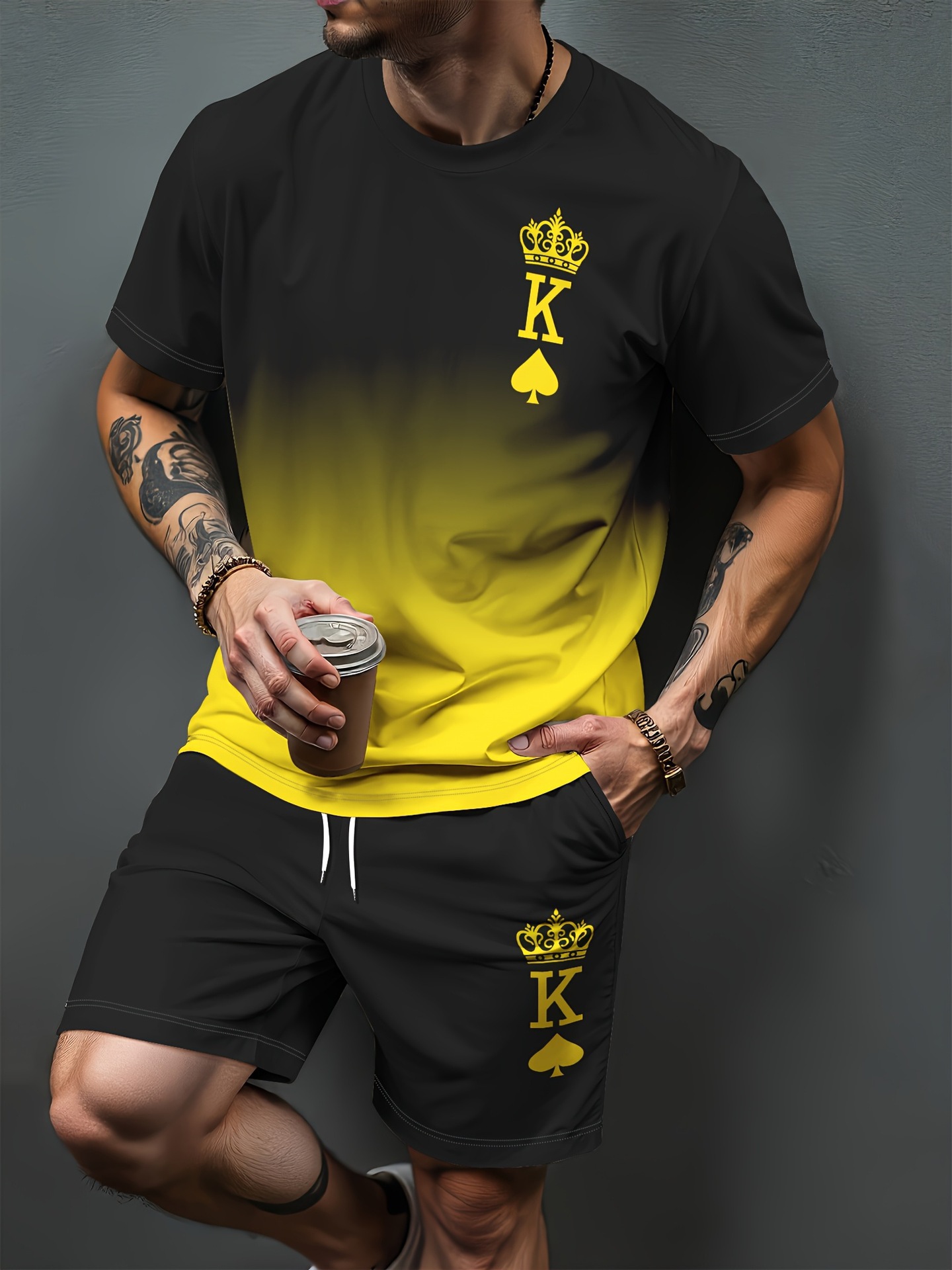 Gradient Letter Pattern 3D Pri - Men'S Fashion 2025 ulasan dan harga