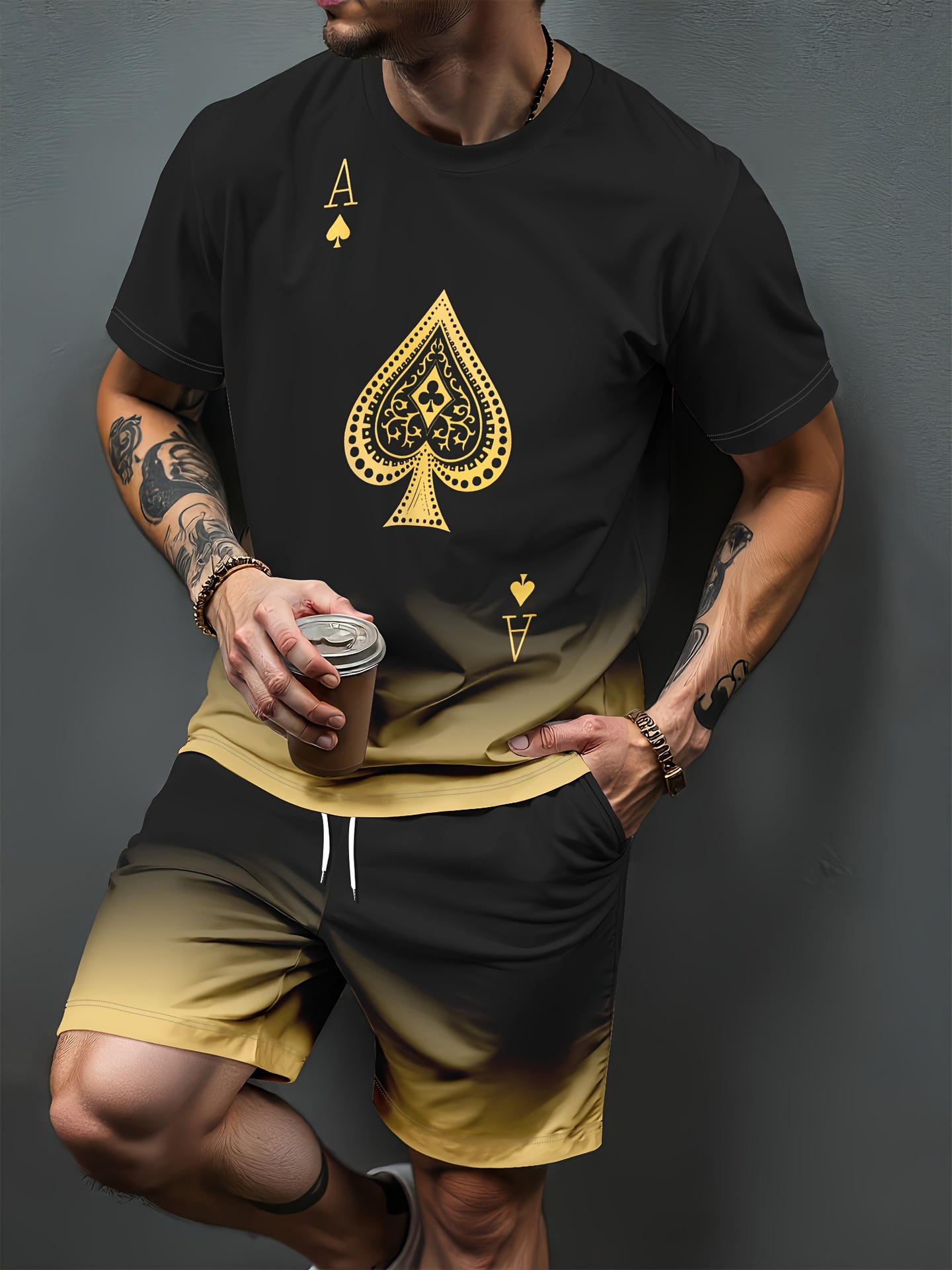 Gradient Letter Pattern 3D Pri - Men'S Fashion 2025 ulasan dan harga