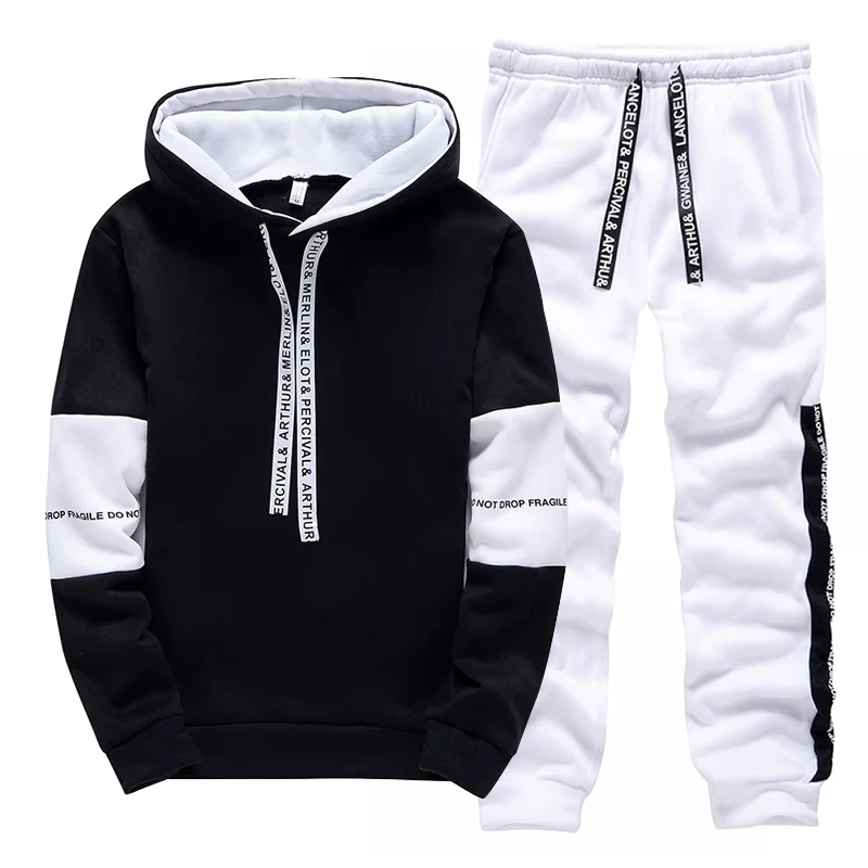 Black White Men's Tracksuit Fa - Men'S Fashion Clothing ulasan dan harga