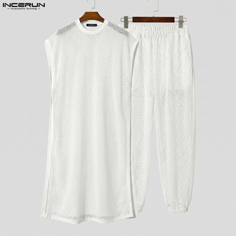 INCERUN Men Sets Mesh See Thro - Men'S Fashion Pants ulasan dan harga