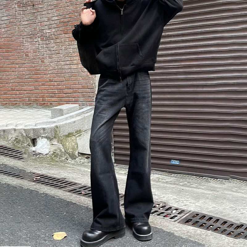Men Black Solid Color Straight - Men'S Fashion Jeans And Boots ulasan dan harga