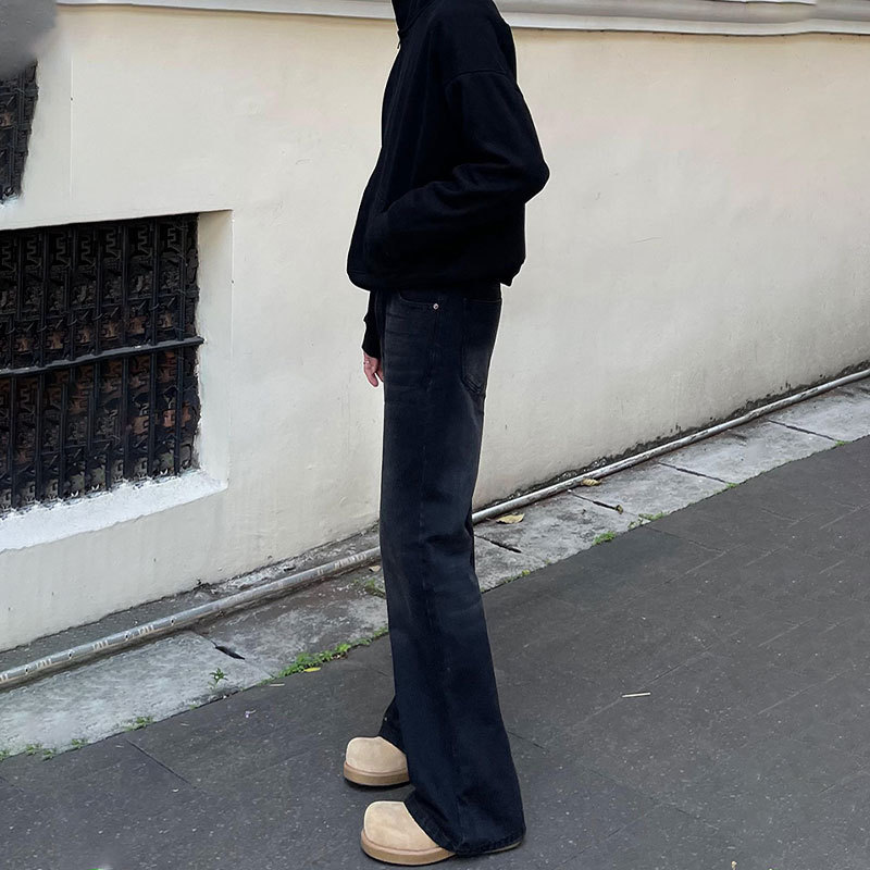 Men Black Solid Color Straight - Men'S Fashion Jeans And Boots ulasan dan harga