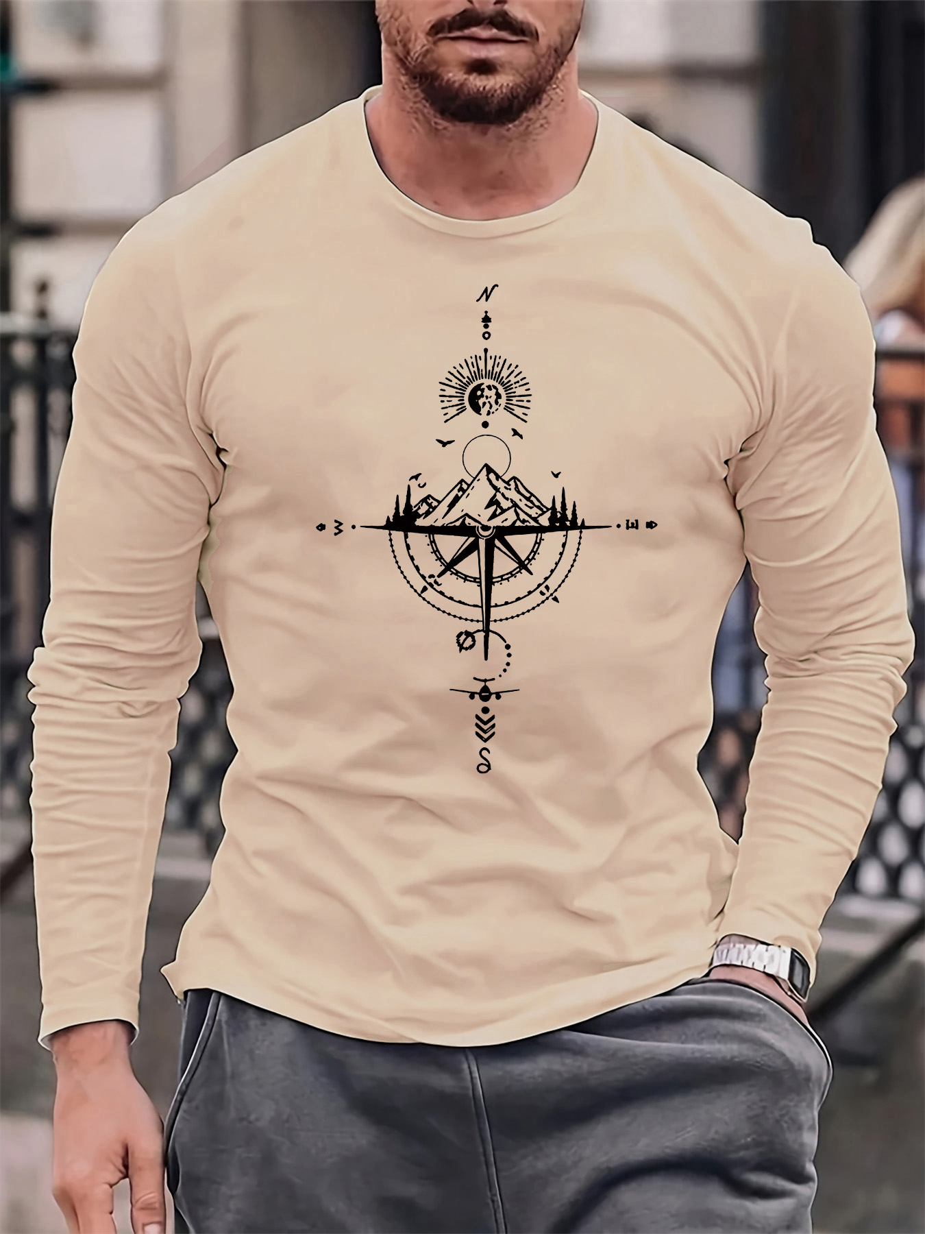 100% pure cotton men's long sl - Men'S Fashion 2025 ulasan dan harga