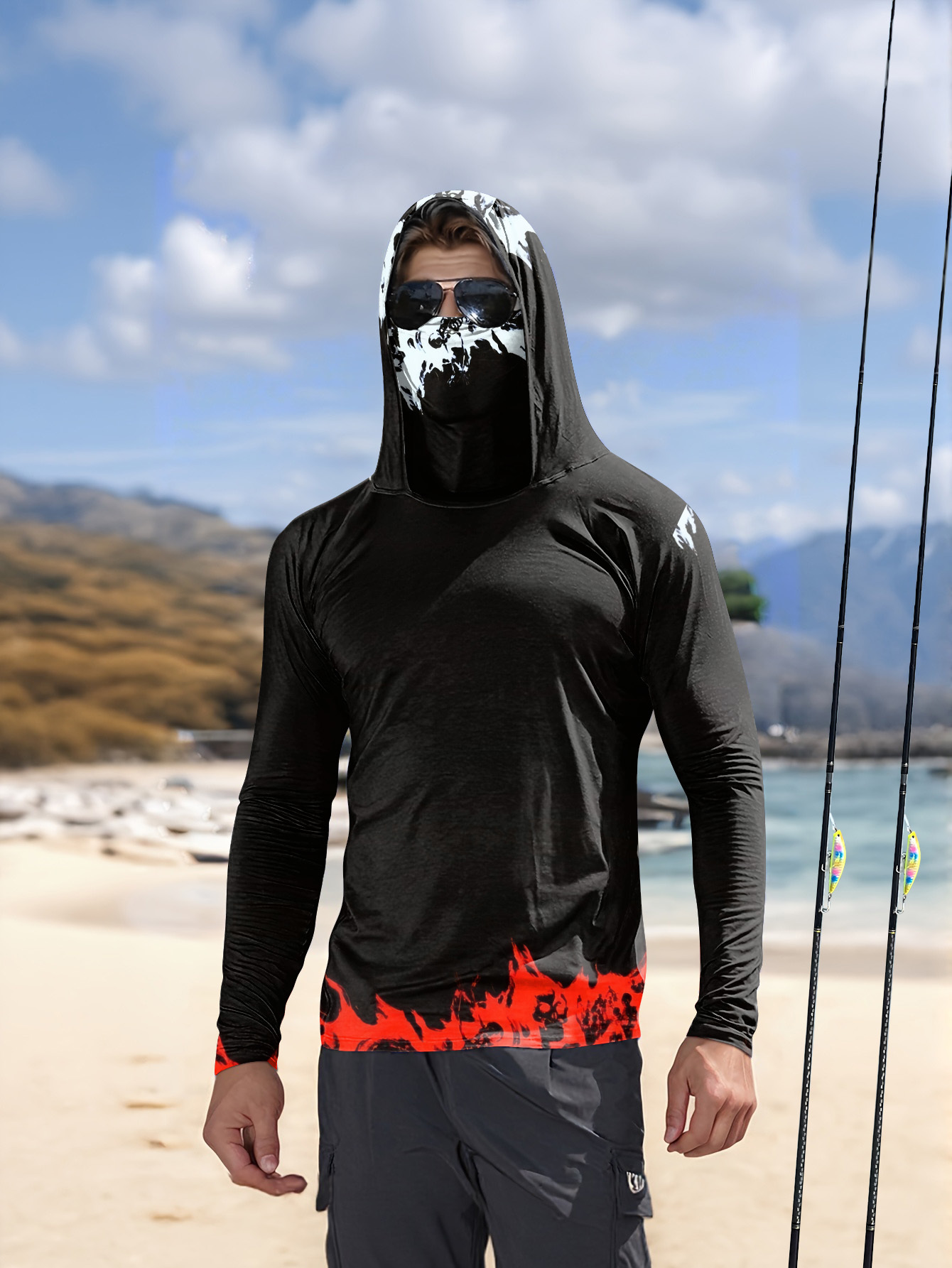 Men Hood Fishing Shirt long sl - Men'S Fashion 2025 ulasan dan harga