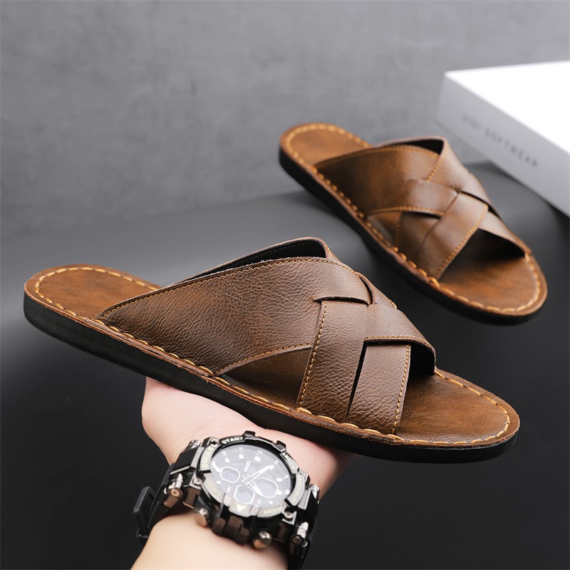 Fashion Genuine Leather Men Sl - Mens Fashion Zapatos ulasan dan harga