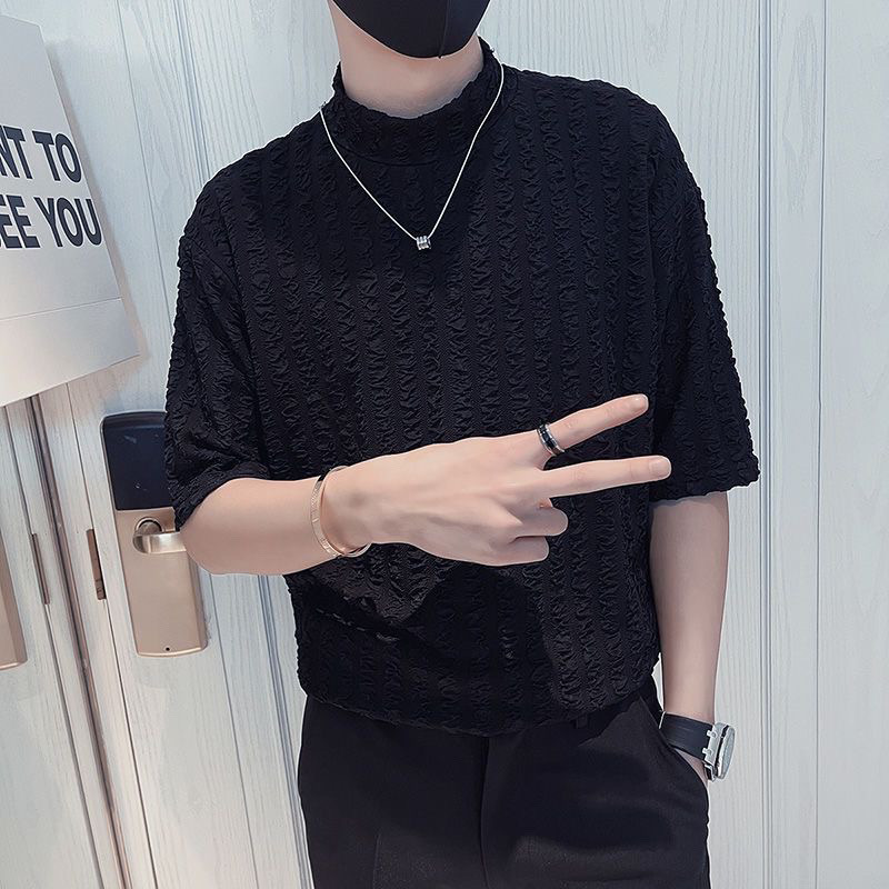 Half High Collar Short Sleeve  - Men'S Fashion For Hot Weather ulasan dan harga