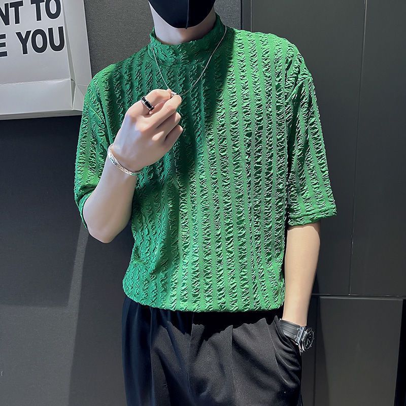 Half High Collar Short Sleeve  - Men'S Fashion For Hot Weather ulasan dan harga