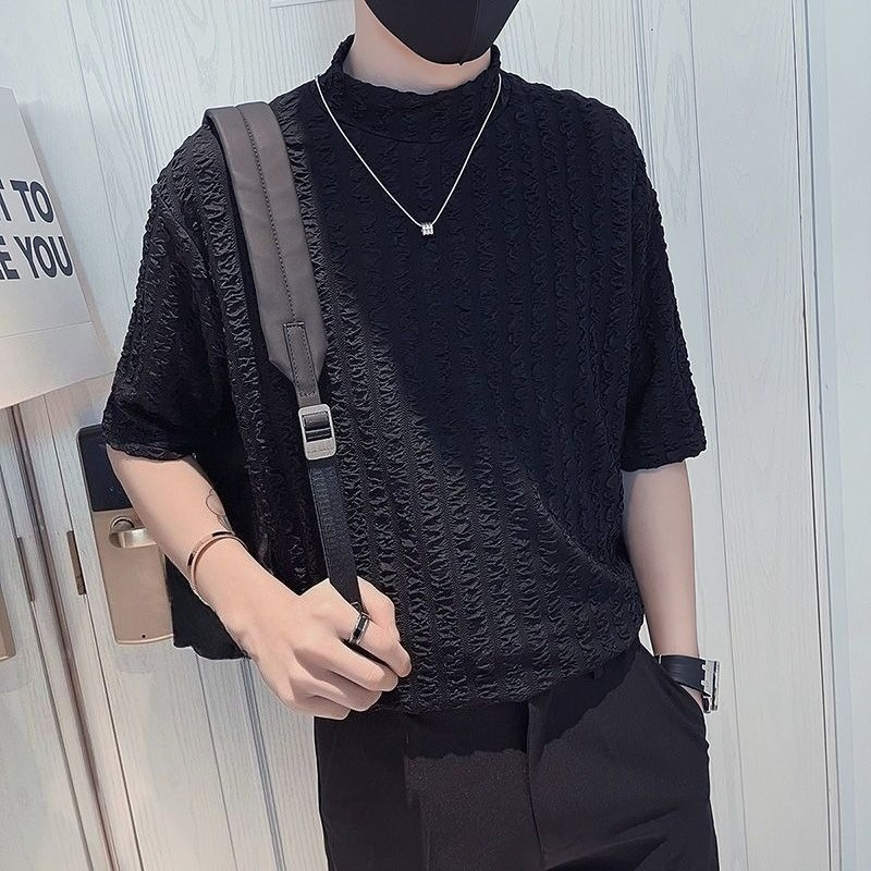 Half High Collar Short Sleeve  - Men'S Fashion For Hot Weather ulasan dan harga