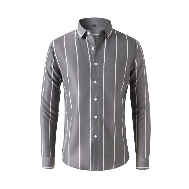 Men's Striped Dress Shirt Long - Men'S Fashion Clothing ulasan dan harga