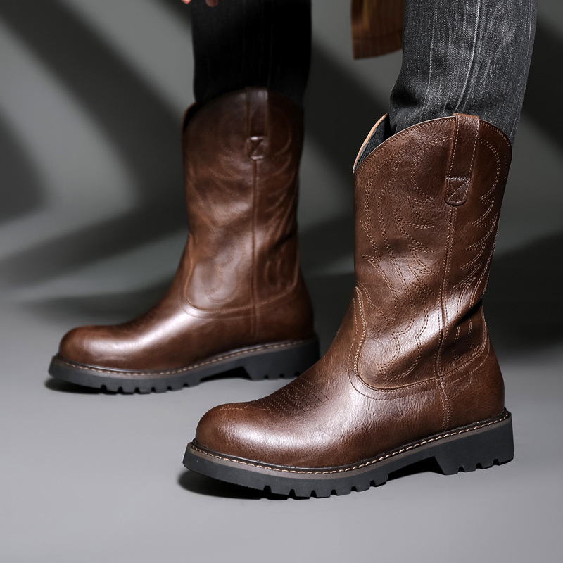 Fashion Mens Cowboy Boots New  - Mens Fashion Zapatos ulasan dan harga