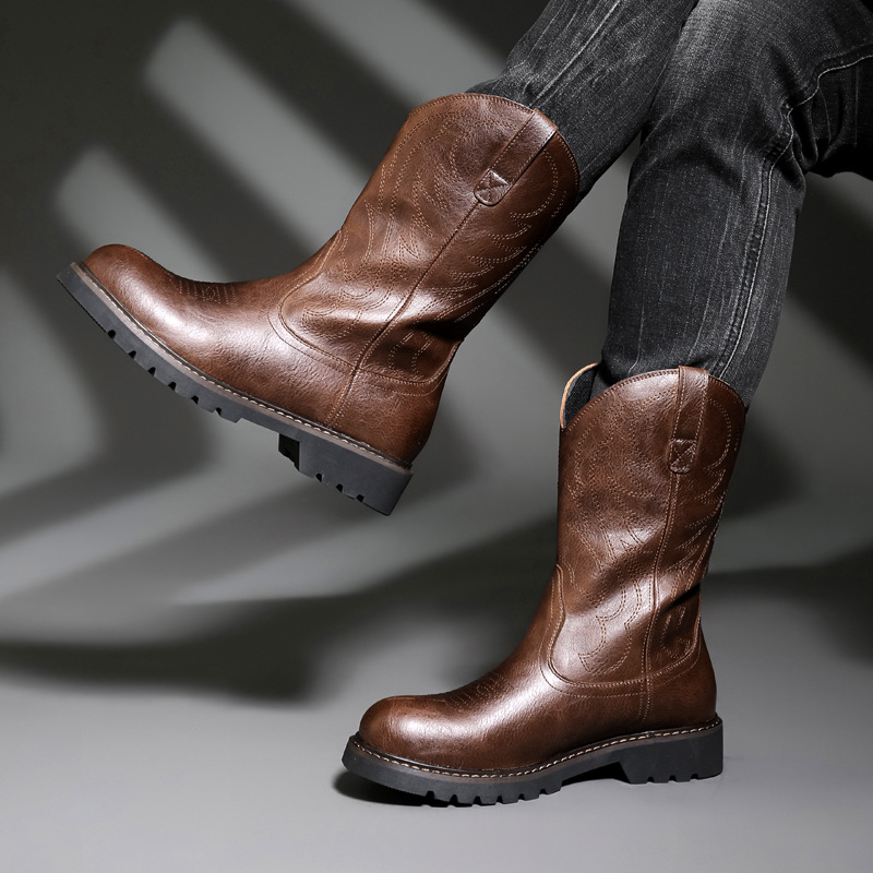 Fashion Mens Cowboy Boots New  - Mens Fashion Zapatos ulasan dan harga