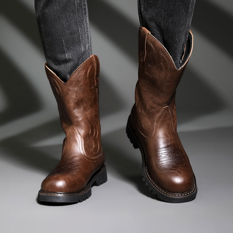 Fashion Mens Cowboy Boots New  - Mens Fashion Zapatos ulasan dan harga