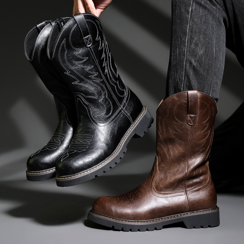 Fashion Mens Cowboy Boots New  - Mens Fashion Zapatos ulasan dan harga