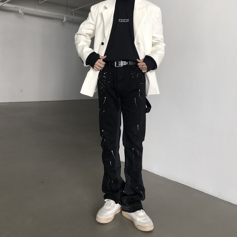 2025 New Graffiti Splash Ink D - Men'S Fashion Jeans And Boots ulasan dan harga