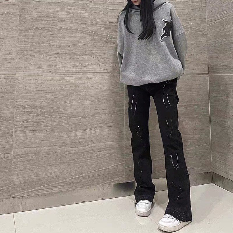 2025 New Graffiti Splash Ink D - Men'S Fashion Jeans And Boots ulasan dan harga