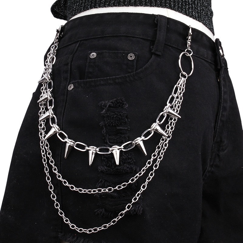 Hip Hop Punk Rock Metal Pants  - Men Fashion Key ulasan dan harga
