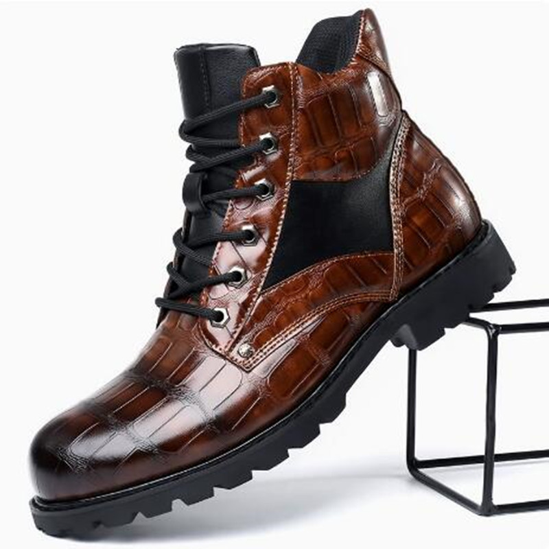 Brand Men Boots Grid Pattern S - Mens Fashion Zapatos ulasan dan harga