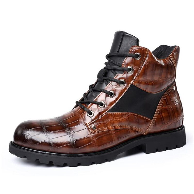 Brand Men Boots Grid Pattern S - Mens Fashion Zapatos ulasan dan harga