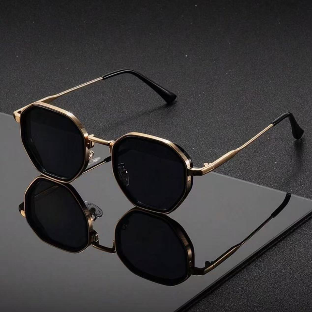 1 Pair Unisex Round Metal Fash - Men'S Fashion Old Money ulasan dan harga