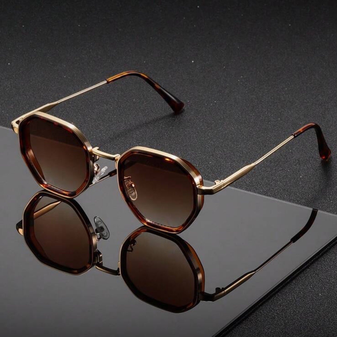 1 Pair Unisex Round Metal Fash - Men'S Fashion Old Money ulasan dan harga